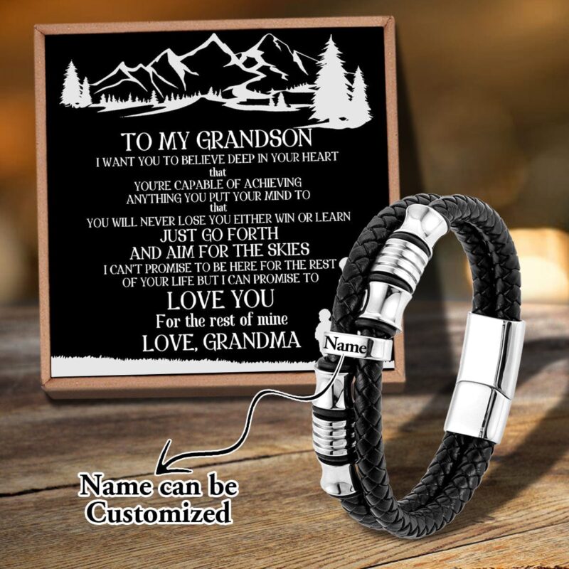 bracelets for grandson grandma to grandson i promise to love you personalized name bracelet giveme gifts 31084915294269