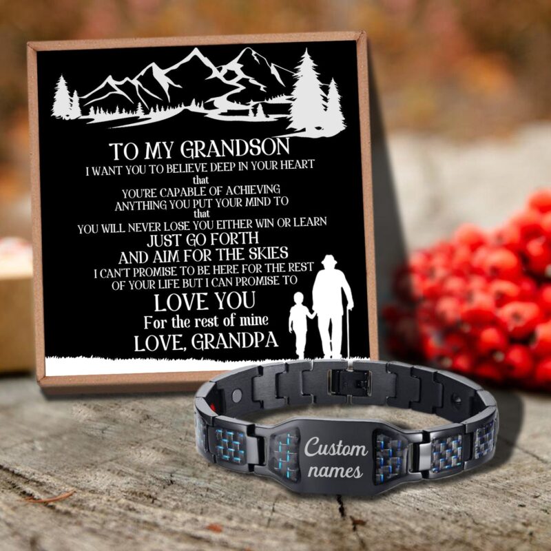 bracelets for grandson grandpa to grandson i love you for the rest of mine customized name bracelet giveme gifts 29711025963069