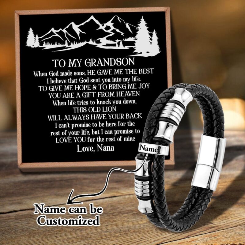 bracelets for grandson nana to grandson always have your back personalized name bracelet giveme gifts 31085331415101