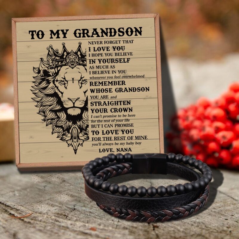 bracelets for grandson nana to grandson believe in yourself black beaded bracelets for men giveme gifts 29387618156605