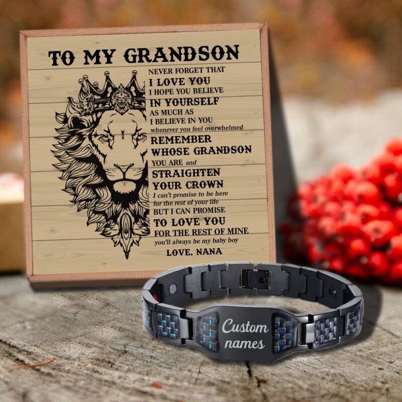bracelets for grandson nana to grandson believe in yourself customized name bracelet giveme gifts 29734076186685