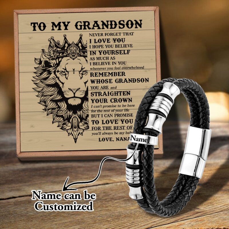 bracelets for grandson nana to grandson believe in yourself personalized name bracelet giveme gifts 31093727330365