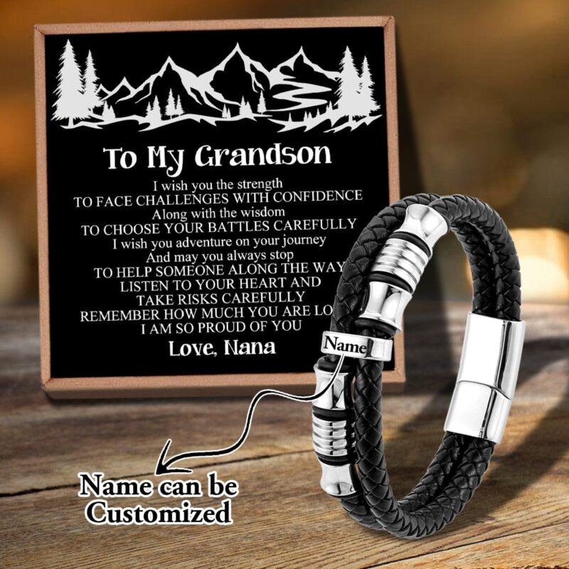 bracelets for grandson nana to grandson i am so proud of you personalized name bracelet giveme gifts 31146191028285