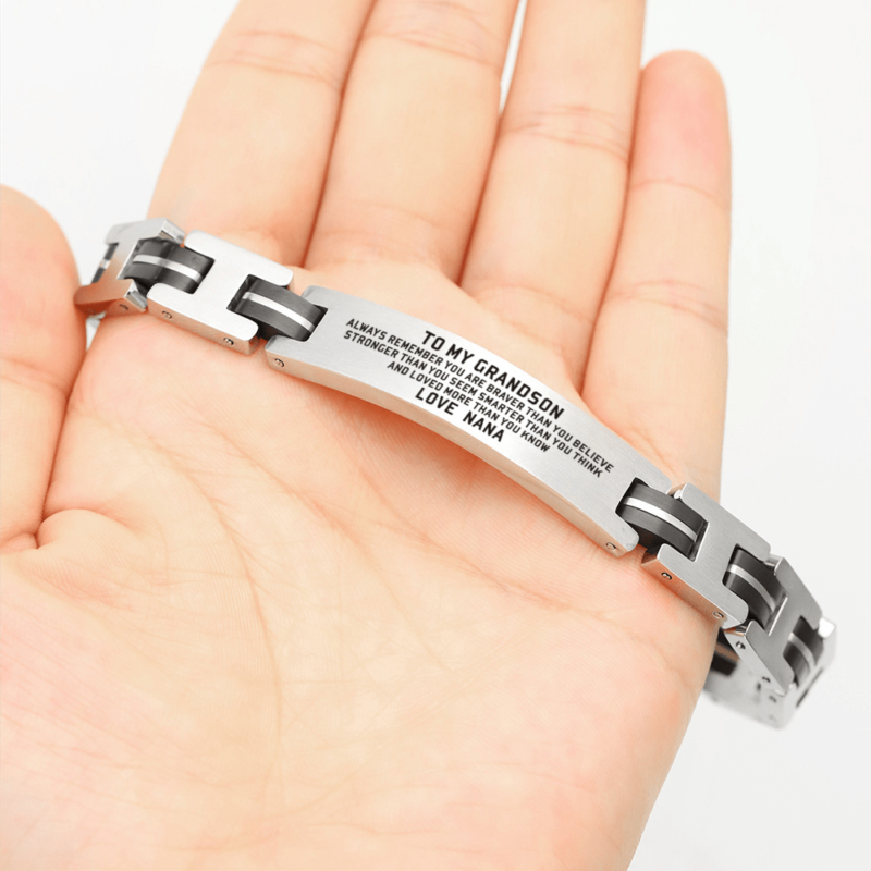 bracelets for grandson nana to grandson you are loved more engraved men s bracelet giveme gifts 28364546179133