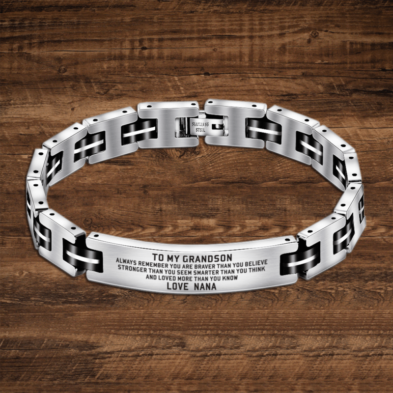 bracelets for grandson nana to grandson you are loved more engraved men s bracelet giveme gifts 28364546277437