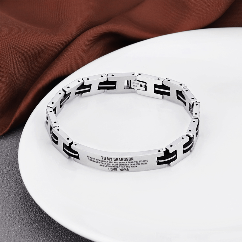 bracelets for grandson nana to grandson you are loved more engraved men s bracelet giveme gifts 28364546310205