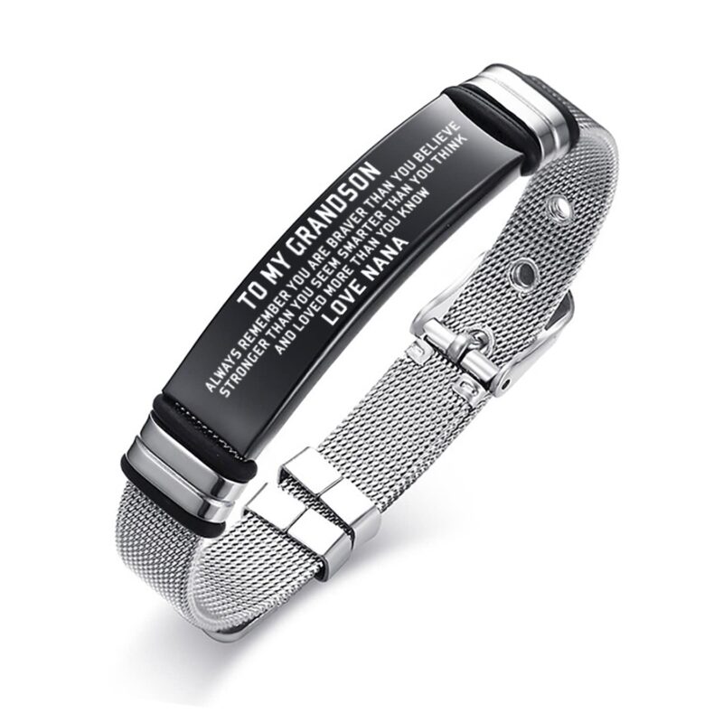 bracelets for grandson nana to grandson you are loved more engraved mesh bracelet giveme gifts 28362088054845