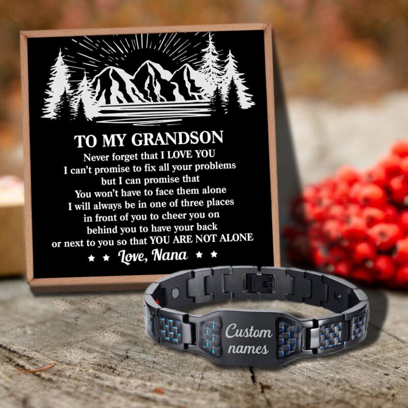 bracelets for grandson nana to grandson you are not alone customized name bracelet giveme gifts 29734023135293