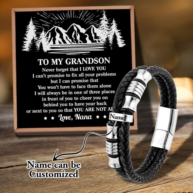 bracelets for grandson nana to grandson you are not alone personalized name bracelet giveme gifts 31093614542909