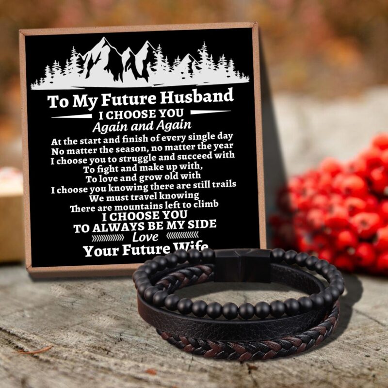 bracelets for husband to my future husband i choose you black beaded bracelets for men giveme gifts 31081042804797