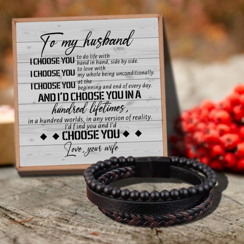 bracelets for husband to my husband i choose you black beaded bracelets for men giveme gifts 29574159401021