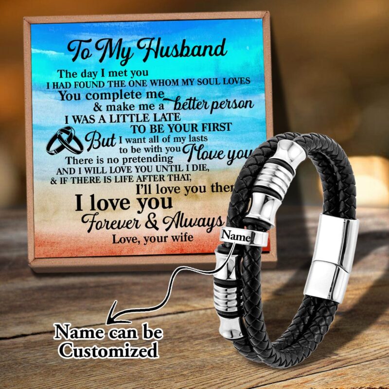 bracelets for husband to my husband i love you forever personalized name bracelet giveme gifts 31202208776253
