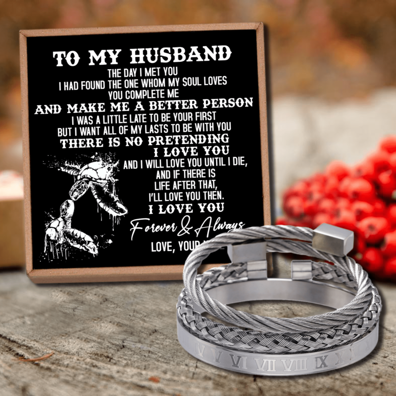 bracelets for husband to my husband i love you forever roman numeral bracelet set silver giveme gifts 28456799043645