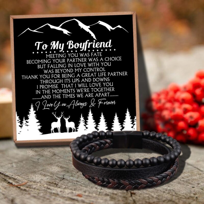 bracelets for lovers to my boyfriend meeting you was fate black beaded bracelets for men giveme gifts 29573683019837
