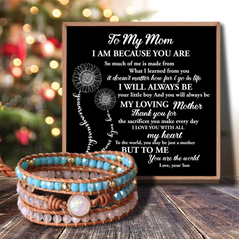 bracelets for mom son to mom my loving mother crystal beaded bracelet giveme gifts 30495710445629