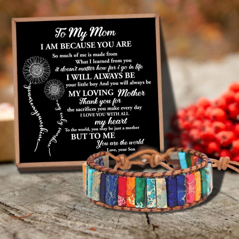 bracelets for mom son to mom my loving mother gemstones chakra bracelet giveme gifts 31074104999997
