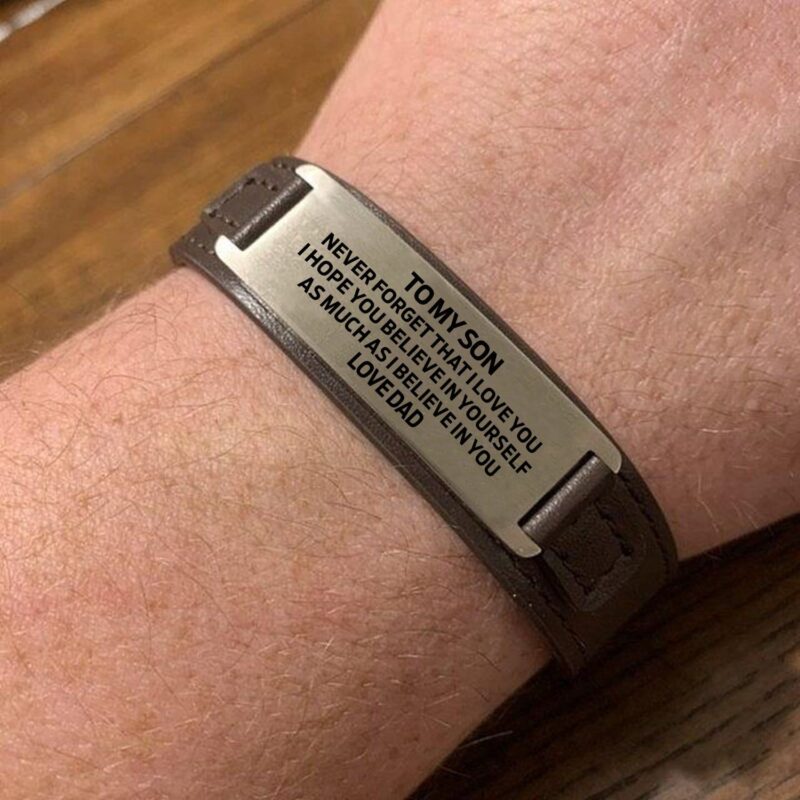 bracelets for son dad to son i believe in you men s leather bracelet giveme gifts 28343018455101