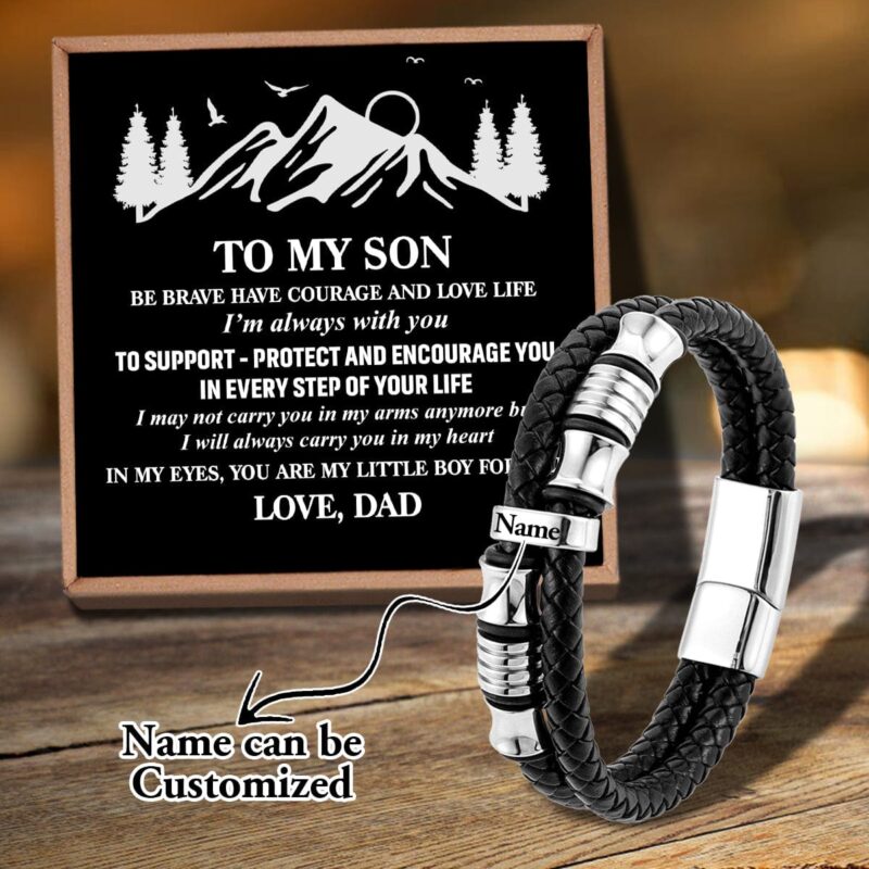 bracelets for son dad to son my little boy forever personalized name bracelet giveme gifts 31077304762429
