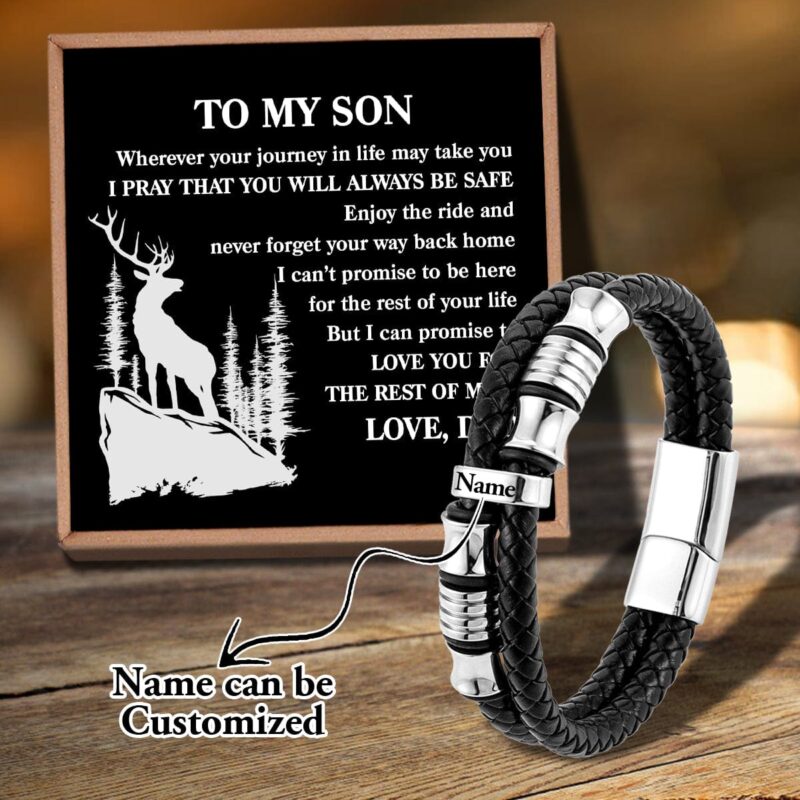 bracelets for son dad to son you will always be safe personalized name bracelet giveme gifts 31077364334653