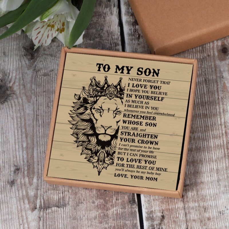 bracelets for son mom to son believe in yourself black beaded bracelets for men giveme gifts 29219430203453