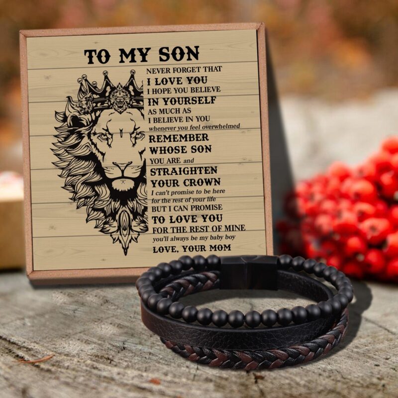 bracelets for son mom to son believe in yourself black beaded bracelets for men giveme gifts 31081178759229