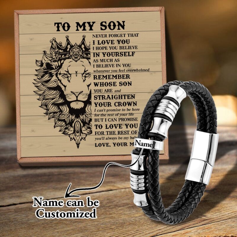 bracelets for son mom to son believe in yourself personalized name bracelet giveme gifts 31077527552061