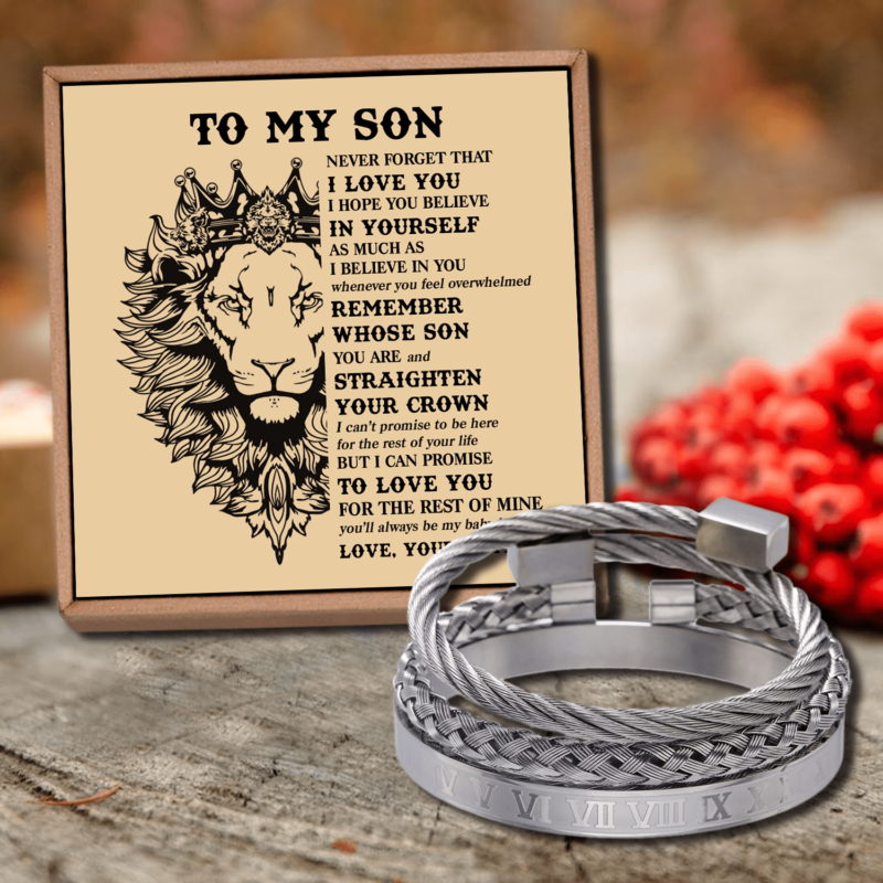 bracelets for son mom to son believe in yourself roman numeral bracelet set silver giveme gifts 28378083819581