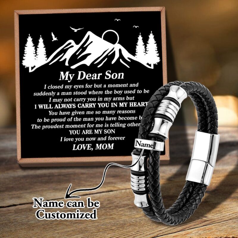 bracelets for son mom to son carry you in my heart personalized name bracelet giveme gifts 31084791758909