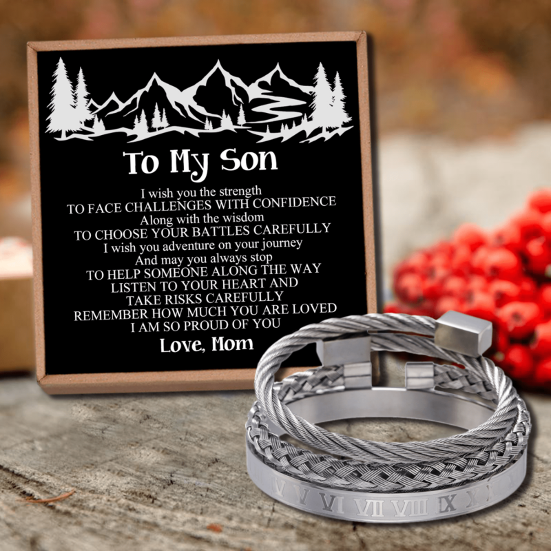 bracelets for son mom to son i am so proud of you roman numeral bracelet set silver giveme gifts 28373199716413