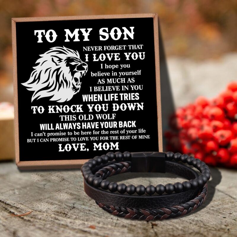 bracelets for son mom to son i believe in you black beaded bracelets for men giveme gifts 29290896064573