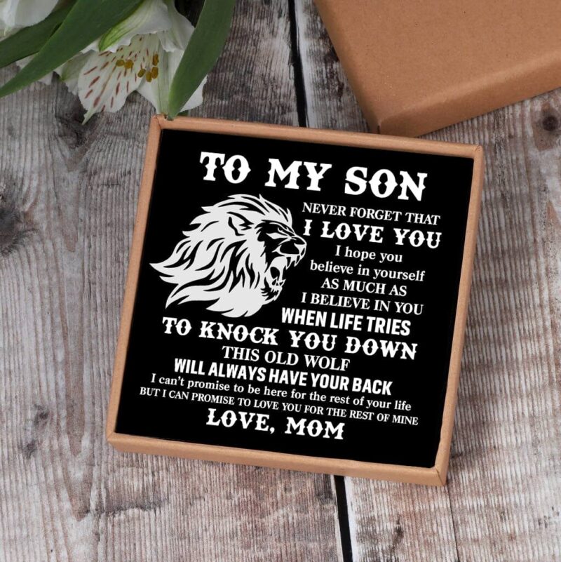 bracelets for son mom to son i believe in you black beaded bracelets for men giveme gifts 29290896130109