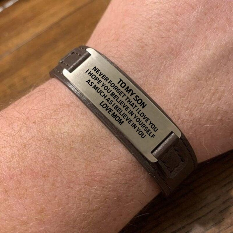 bracelets for son mom to son i believe in you men s leather bracelet giveme gifts 28343014326333