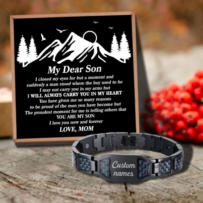 bracelets for son mom to son i will always carry you in my heart customized name bracelet giveme gifts 29676829638717