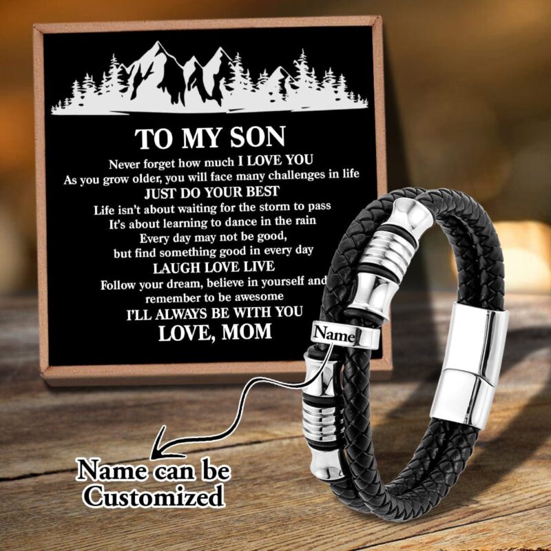 bracelets for son mom to son just do your best personalized name bracelet giveme gifts 31077320720445
