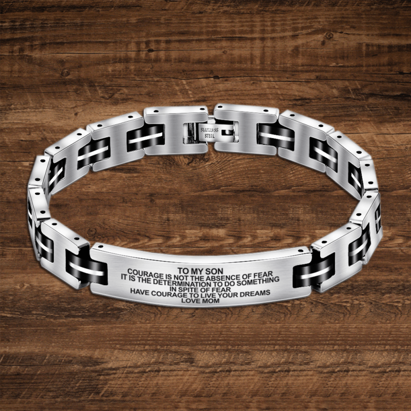 bracelets for son mom to son live your dreams engraved men s bracelet giveme gifts 28364551487549