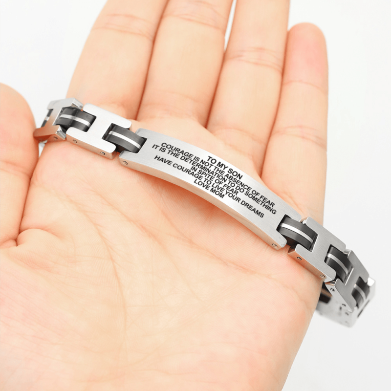 bracelets for son mom to son live your dreams engraved men s bracelet giveme gifts 31072805486653