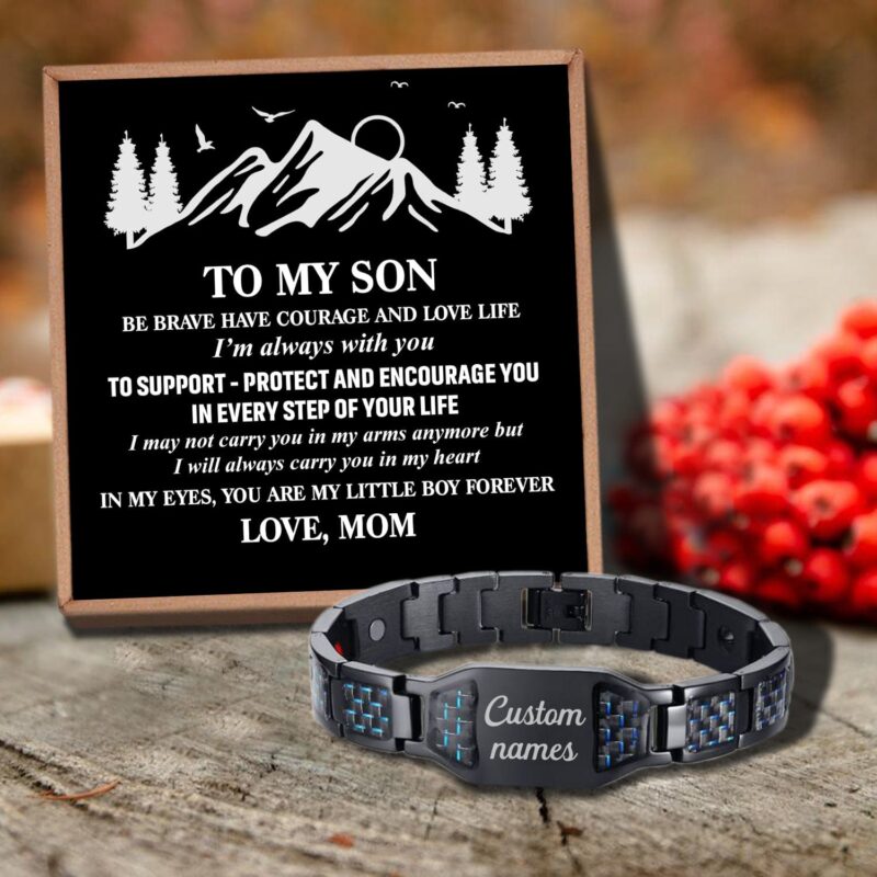 bracelets for son mom to son my little boy forever customized name bracelet giveme gifts 29617463197757