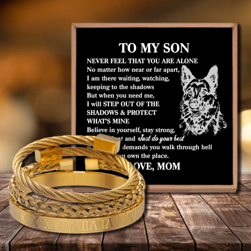 bracelets for son mom to son never feel that you are alone roman numeral bracelet set gold giveme gifts 28378105774141