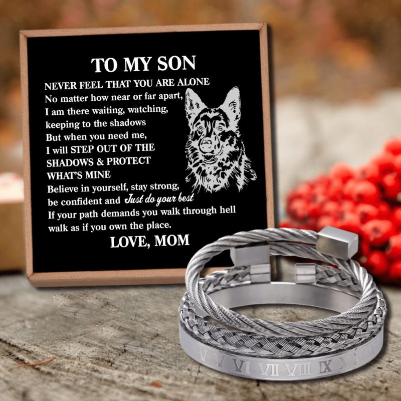 bracelets for son mom to son never feel that you are alone roman numeral bracelet set silver giveme gifts 28373055635517