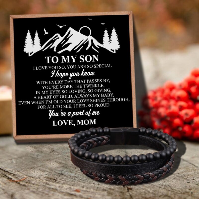 bracelets for son mom to son you are a part of me black beaded bracelets for men giveme gifts 31081055813693