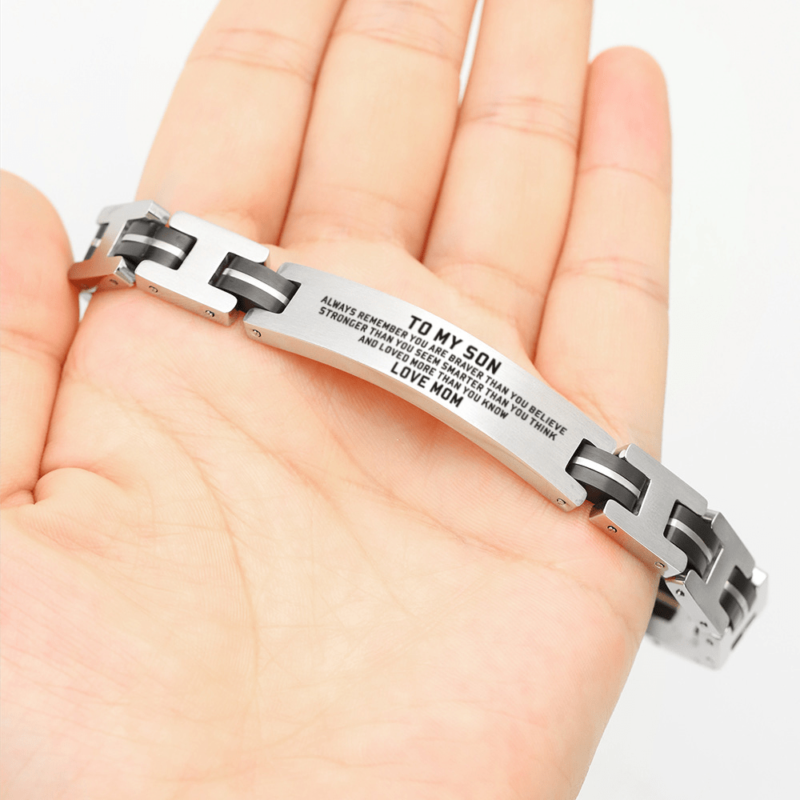 bracelets for son mom to son you are loved more engraved men s bracelet giveme gifts 28364517900349