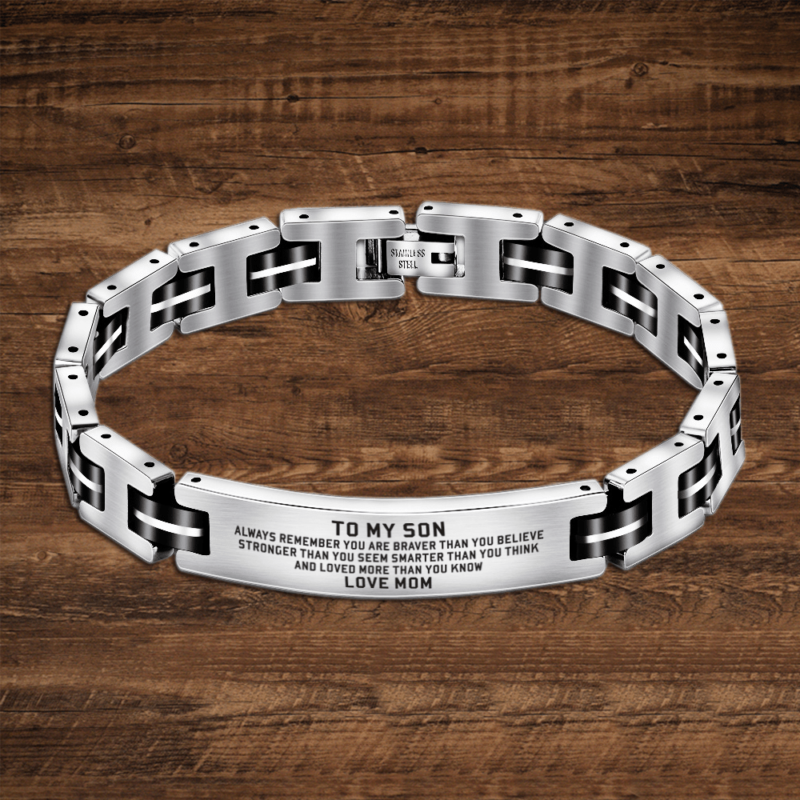bracelets for son mom to son you are loved more engraved men s bracelet giveme gifts 31072782385213