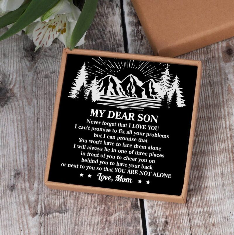 bracelets for son mom to son you are not alone black beaded bracelets for men giveme gifts 31081074065469