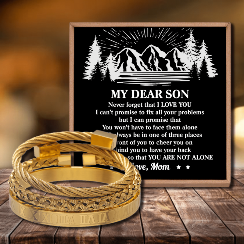 bracelets for son mom to son you are not alone roman numeral bracelet set gold giveme gifts 28378109968445