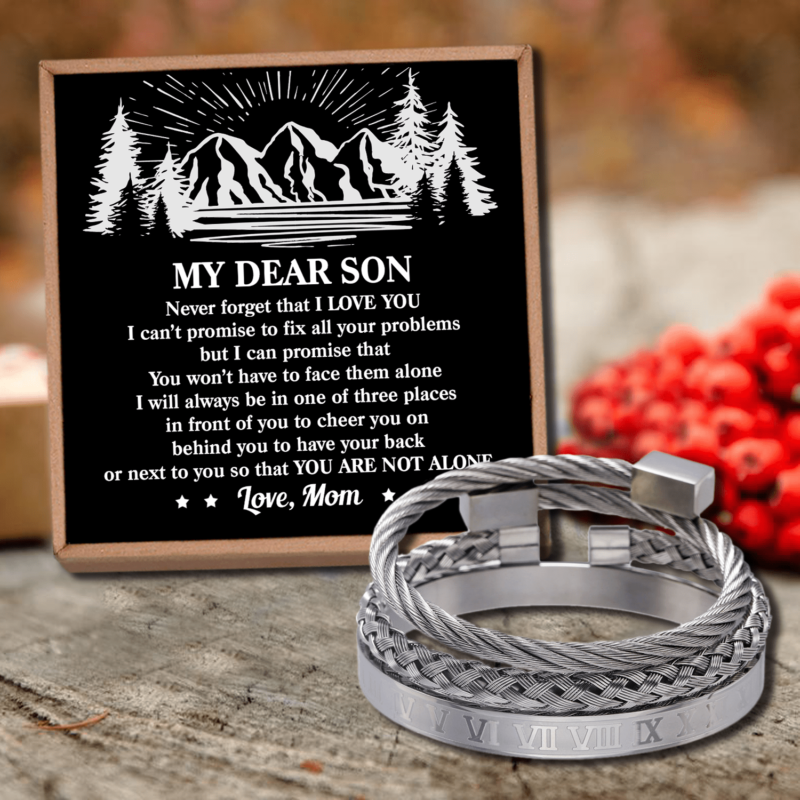 bracelets for son mom to son you are not alone roman numeral bracelet set silver giveme gifts 28373075394621