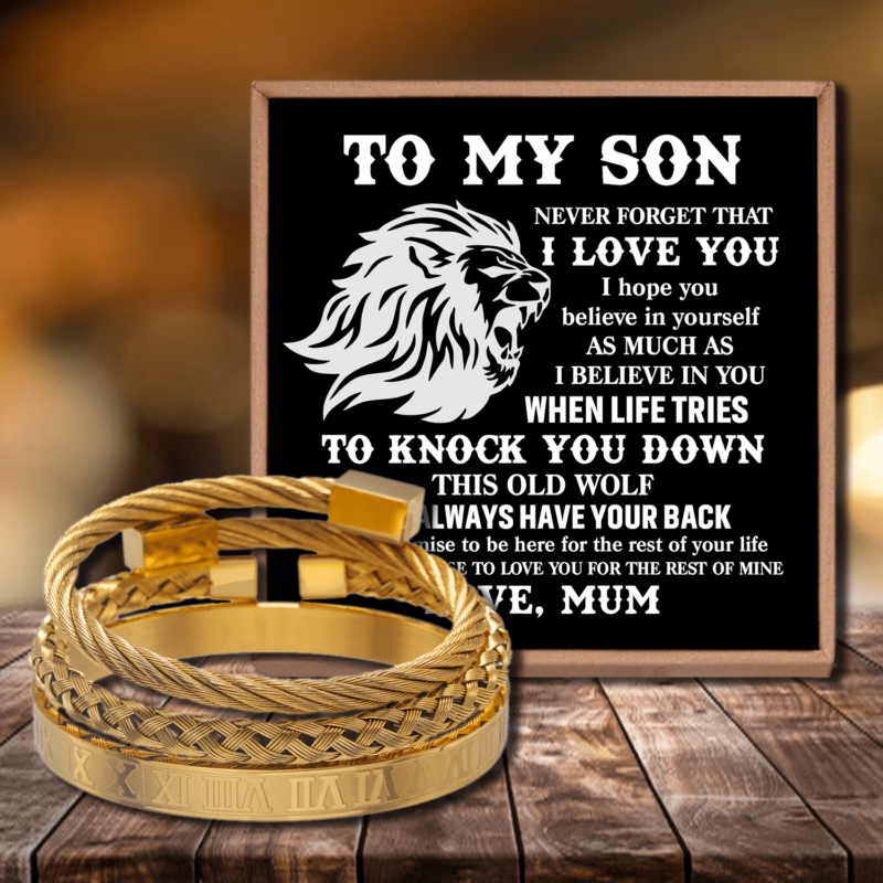 bracelets for son mum to son always have your back roman numeral bracelet set gold giveme gifts 28378110722109