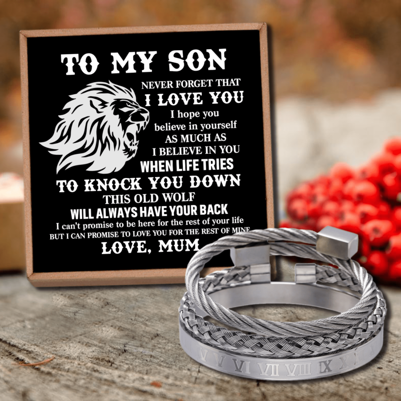 bracelets for son mum to son always have your back roman numeral bracelet set silver giveme gifts 28373252341821