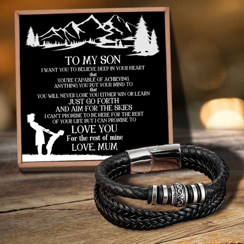 bracelets for son mum to son believe deep in your heart braided leather bracelet silver giveme gifts 31323504672829