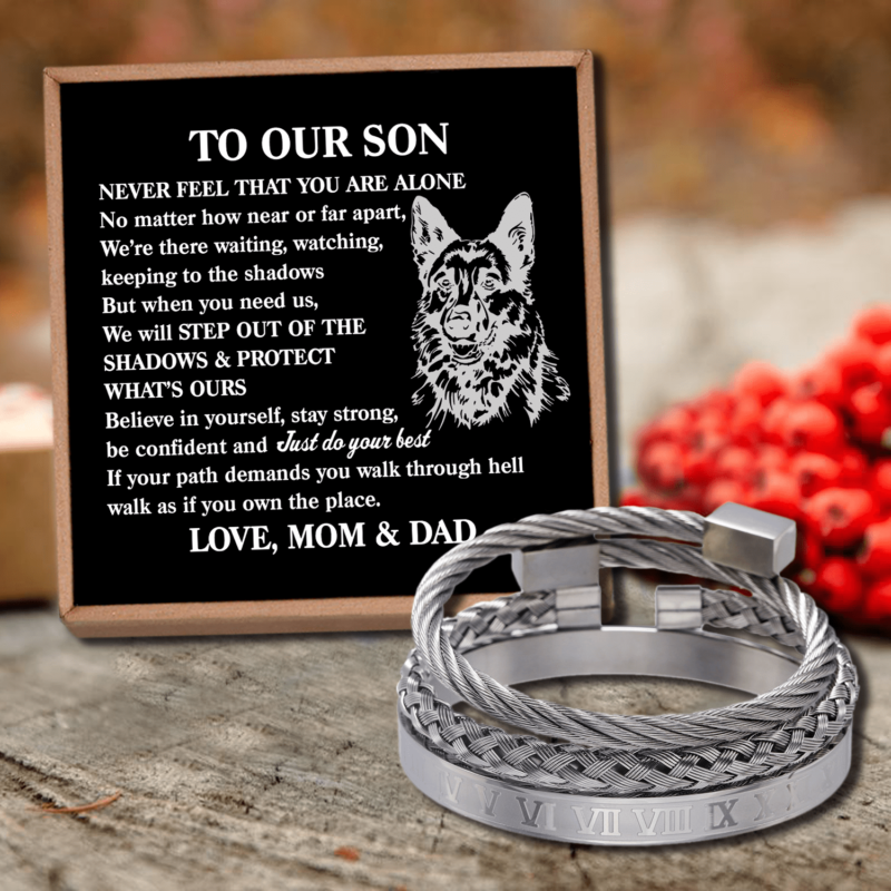 bracelets for son to our son never feel that you are alone roman numeral bracelet set silver giveme gifts 28373064712253