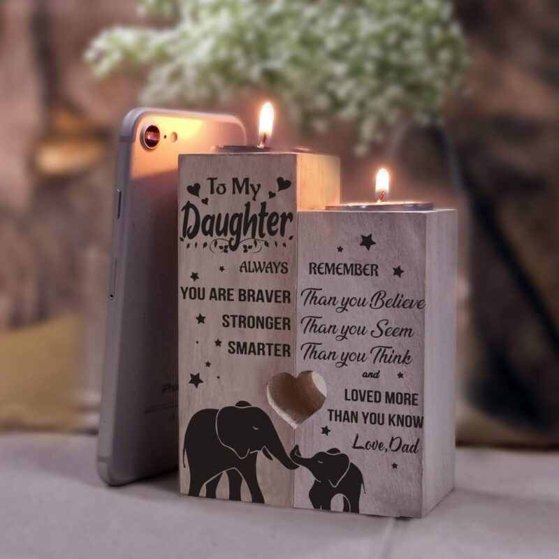 candle holders dad to daughter you are loved more than you know wooden candle holders giveme gifts 16527655927869 scaled
